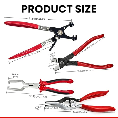 Sakerplus Professional Hose Clamp Kit, Pliers Set - Complete Fuel Line Tool Kit with Hose Removal Pliers & Clip Tools for Automotive Maintenance (4 in 1 Set) - style: 4 in 1 Set