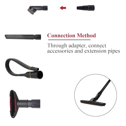 Vacuum Attachments for Shop Vac Accessories Vacuum Hose Adapter | 8 Pcs Universal Vacuum Brush Attachment with 1 7/8" to 1" Vacuum Hose Adapter, 1.25" Hardwood Floor Brush & Crevice Tool - size: vacuum attachments-8pc