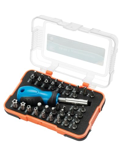 ROTATION 38-Piece 1/4 Bit Driver Screwdriver Bit Set with Portable Case, Chrome Vanadium Steel Multi Torq/Phillips/Torx/Triwing/Hex/Star - style: 38pc
