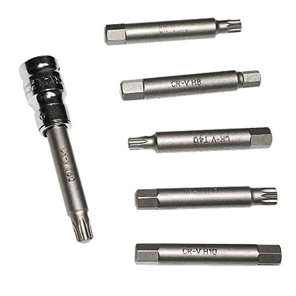 14 Piece Alternator Pulley Remove Kit Free Wheeling Pulley Remover Socket Drills Compatible with Ford Compatible with GM/VW