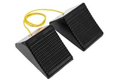 MaxxHaul 50012 Rubber Wheel Chock With Rope - 8" x 5" x 4" - 2 pack, - size: MaxxHaul 50012- 8" x 5" x 4"