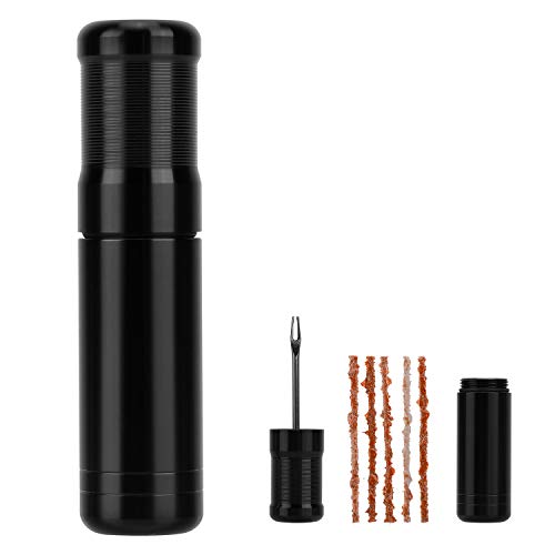 Oumers Tubeless Bike Tire Repair Tool Kit, Bike Tire Punctures with 5PCS Bacon Strips Plus Insertion Tool Tire Repair Fork Reamer - color: 5-orange