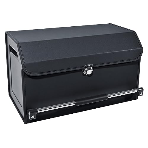 XCF Car Trunk Organizer, Leather Trunk Organizer for SUV with Lid and Sturdy Handle Car Storage Organizer (Black, 20.47 x 11.42 x 12.2in) - color: Black, size: 11.4 x 20.5 x 12.2