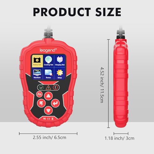 Car Battery Tester 6V/12V with 20-2000A CCA, 24V Cranking/Charging System Test, Quick Test & Multi-Standard Support, Diagnostic Tool for Trucks/Boats/RVs/Marine Vehicles
