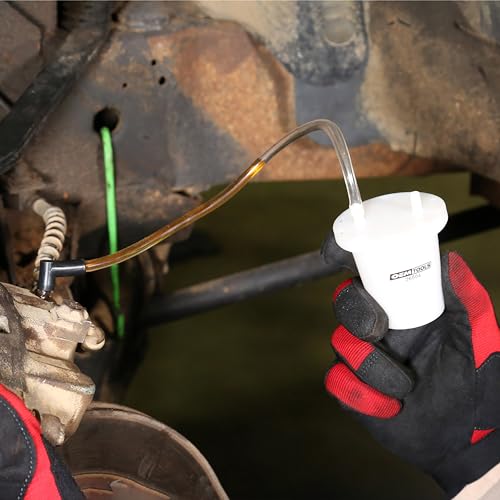 OEMTOOLS 26504 Brake Bleeder Kit, One Man Brake Bleeder Kit, 12" Transparent Hose with Reservoir, 3 Screw Adapters, Mess Free Easy Oil Disposal - style: Brake Bleeder Kit with Adapters