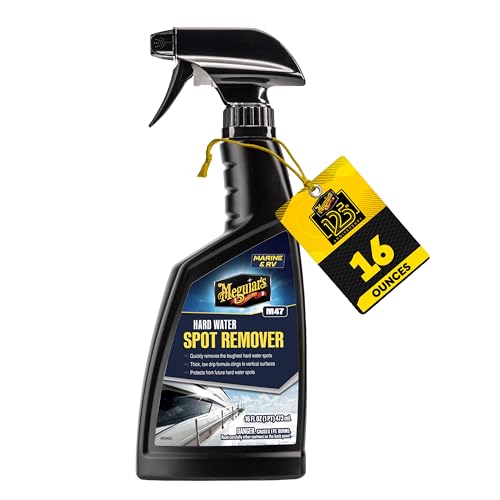 Meguiar's M4716 Marine/RV Hard Water Spot Remover - Effective Marine Hard Water Spot Remover for Boats, RVs, Removes Mineral Deposits, Ideal Boat Water Spot Remover for Marine Enthusiasts - size: 16 Fl Oz (Pack of 1)