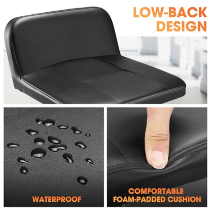 DNA Motoring Rolling Padded Seat Adjustable Height Seat 330lbs Capacity Rolling Mechanic Creeper Stool, W/Tool Storage Drawer & Tray, Black, TOOLS-00601 - style: Round Tray Black