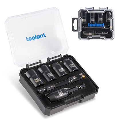 toolant HVAC Tools Nut Driver Set, Impact Magnetic SAE Interchange Nut Driver, 1/4'' 5/16'' 3/8'' 7/16'' 1/2'' for Automotive Repair, Electrical Work - style: Interchange Nut Driver