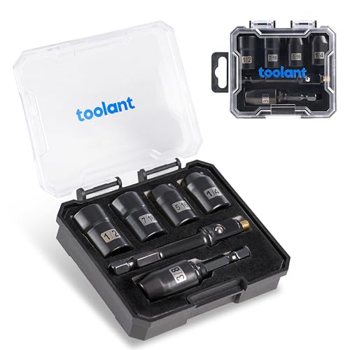 toolant HVAC Tools Nut Driver Set, Impact Magnetic SAE Interchange Nut Driver, 1/4'' 5/16'' 3/8'' 7/16'' 1/2'' for Automotive Repair, Electrical Work - style: Interchange Nut Driver