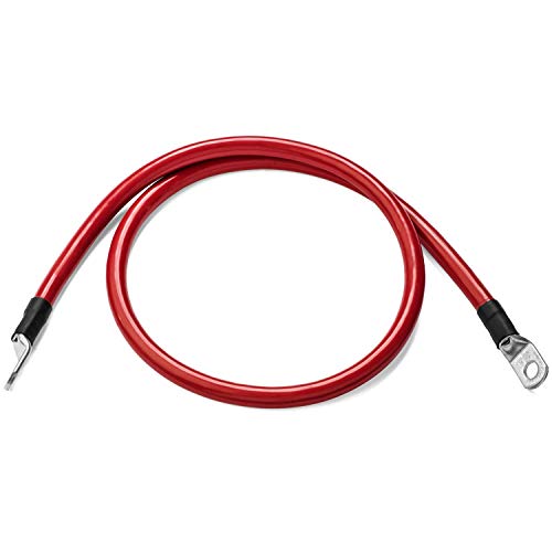 Spartan Power Red 1 Foot 1/0 AWG Battery Cable, Positive Only 3/8" M10 - color: 1/0 AWG-RED-3/8", size: 1-FT