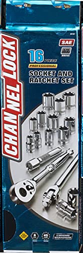 Channellock - 16-Pc 1/2 Dr Fractional Sae S (32161) - size: 16 Piece SAE - 1/2" Drive