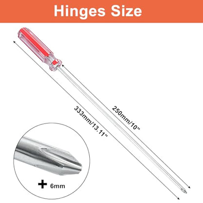 Piutouyar 10 Inch Phillips Screwdriver, #2 Magnetic Tip Screwdrivers | Extra Long Chrome-vanadium Steel Shaft , Cross Head Screwdriver, Long Screwdriver for Repair Home Improvement - size: 10 Inch #2