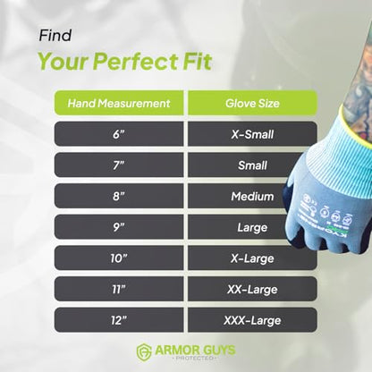 Armor Guys 00-810 Kyorene Pro Graphene Gloves, ANSI A1, Small, 12 Pairs | 18-gauge Kyorene Pro graphene gloves with touchscreen black nitrile palms for gardening, warehousing and maintenance. - size: Small (Pack of 12)