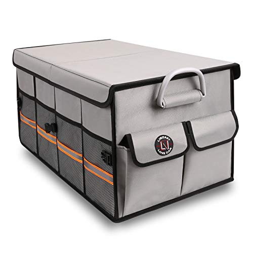 Trunk Organizer, LIBZAKI Cargo Organizer, Premium Multi Compartments Collapsible Portable Trunk Storage for auto, SUV, Truck, Minivan -Grey - color: Gray, size: Regular