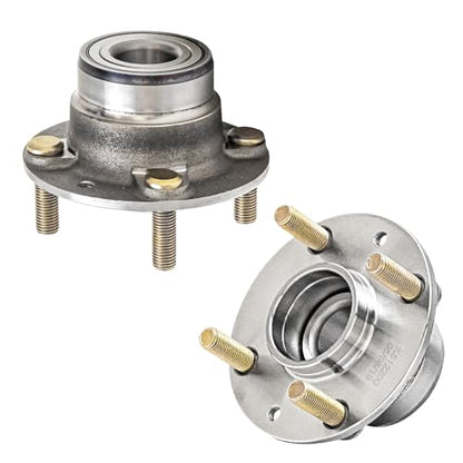Detroit Axle - Pair Rear Wheel Bearing and Hubs Assembly with 4-Lug for Kia Sephia 1994-2001, Spectra 2000-2004, Non ABS & with Rear Drum Brakes - style: 512200 x2/Pair
