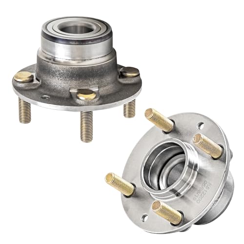 Detroit Axle - Pair Rear Wheel Bearing and Hubs Assembly with 4-Lug for Kia Sephia 1994-2001, Spectra 2000-2004, Non ABS & with Rear Drum Brakes - style: 512200 x2/Pair