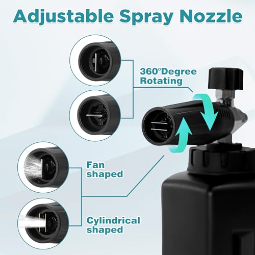 PWACCS Pressure Washer Foam Gun with Dual Connector Accessory, Short Power Washer Gun Foam Cannon and Double Tip Attachment Car Wash Kit, 1/4" Quick Connector, M22 Male Inlet, 4000 PSI, 1.5 Liter - size: 1.5 L