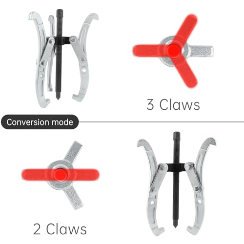 ChgImposs 10 Inch 3-Jaw Gear Puller, 2 Jaw 3 Jaw Puller for Pulley Gears Bearings and Flywheels, Heavy Duty Pulley Puller with Reversible Jaws, High Carbon Steel Removal Tool Bearing Puller Tool - size: 10 Inch