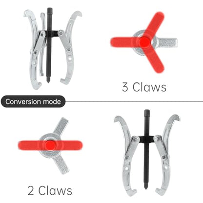ChgImposs 10 Inch 3-Jaw Gear Puller, 2 Jaw 3 Jaw Puller for Pulley Gears Bearings and Flywheels, Heavy Duty Pulley Puller with Reversible Jaws, High Carbon Steel Removal Tool Bearing Puller Tool - size: 10 Inch