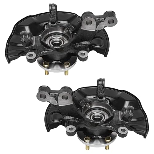 Detroit Axle - Front 4pc Steering Knuckles Kit for 14-18 Toyota Corolla, 14 Matrix, 2 Steering Knuckles & Wheel Bearing Hubs 2 Outer Tie Rod Ends 2014 2015 2016 2017 2018 Replacement - size: 4SU50414/Kit