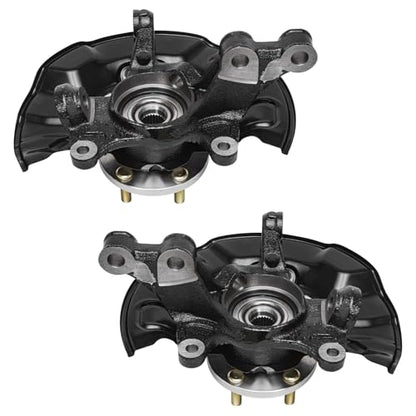 Detroit Axle - Front 4pc Steering Knuckles Kit for 14-18 Toyota Corolla, 14 Matrix, 2 Steering Knuckles & Wheel Bearing Hubs 2 Outer Tie Rod Ends 2014 2015 2016 2017 2018 Replacement - size: 4SU50414/Kit