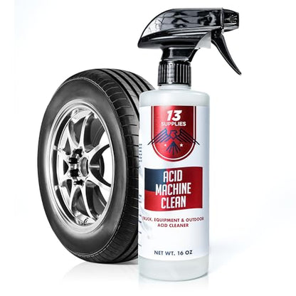Heavy Duty Wheel Cleaner and Water Spot Remover for Cars, 16 oz | Oil Film Remover, Acid Machine Cleaner, For Car Paint, Glass, and Metal, Multi-Purpose Hard Water Stain Remover