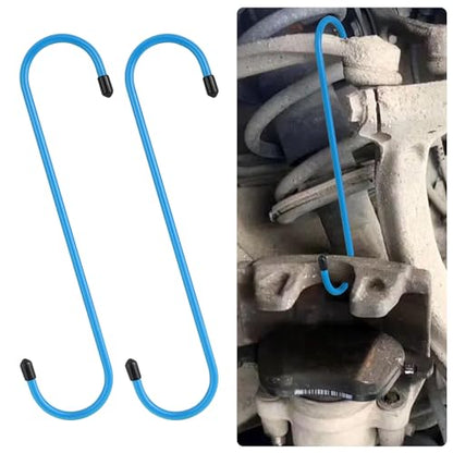 Stacool 2PCS Brake Caliper Hangers,Brake Caliper Tool/Brake Caliper Compression Tool for Changing Brake Pads,Braking,Universal Automotive Tools Brake Caliper Hooks with Rubber Caps (2, Blue) - color: Blue