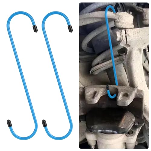 Stacool 2PCS Brake Caliper Hangers,Brake Caliper Tool/Brake Caliper Compression Tool for Changing Brake Pads,Braking,Universal Automotive Tools Brake Caliper Hooks with Rubber Caps (2, Blue) - color: Blue