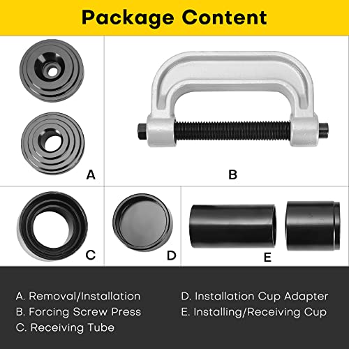 Ball Joint Service & Separator Kit | 5-in-1 Front End Tool Set with Pullers, Press, and Adapters for 2WD & 4WD Cars, Pickups, and Light Trucks