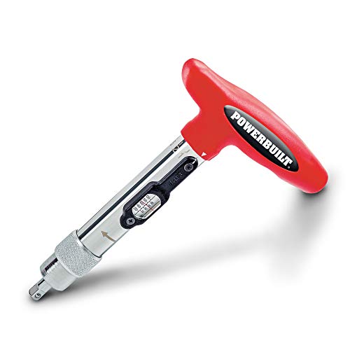 Powerbuilt 1/4 inch Drive Ratcheting T-Handle Torque Wrench, 20-100 in. lb. Range, Easy to Set and Lock in Place, for TPMS Systems and Bike Repair Assembly, Great for Carbon Fiber Handlebars - 649971 - style: T-Handle