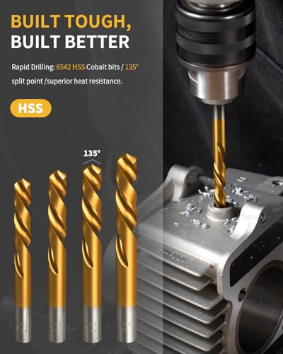 Bolt Extractor Kit, 67 Pcs Easy Out Screw Extractor Set with Left-Hand Drill Bits | Deep & Shallow Extractors, Multi-spline and Spiral Screw Extractors, Cr-Mo, Reverse Spiral Grip, For Broken, Rusted Bolt - size: 67Pcs