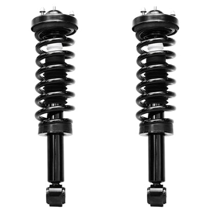Detroit Axle - 4WD Pair Front Struts for 2009-2013 Ford F-150 Complete 2 | Struts w/Coil Spring Assembly 2010 2011 2012 Replacement Left Right Quick Install Ready Strut Shock - size: 171141-DA x2/PAIR