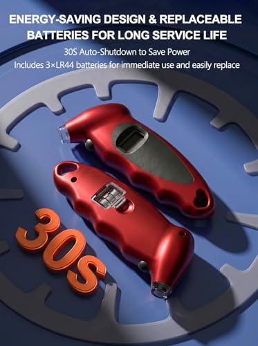 Digital Tire Pressure Gauge 150 PSI, Accurate in 0.1 Increments,1 Pack Tire Pressure Gauge with Backlight LCD, 4 Units (PSI/Bar/Kgf/cm²/KPA) Applicable to Car Truck Bicycle, Red - color: Red