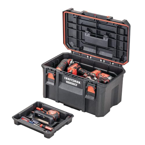 CRAFTSMAN VERSASTACK XL Tool Box, Waterproof Indoor/Outdoor, Stackable Tool Storage, Lockable, 21 Inch (CMST21430)