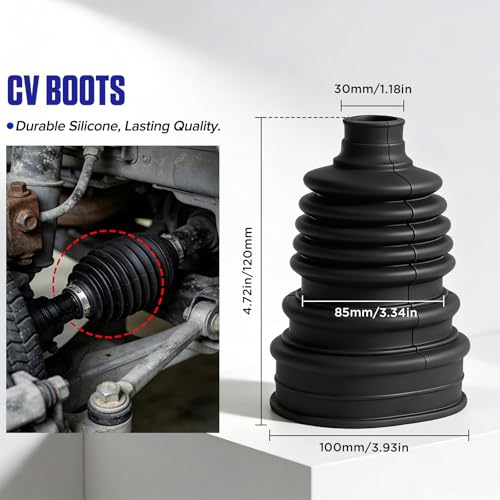 MRCARTOOL CV Boot Kit with 2 Clamps for Ford Toyota Nissan Drive Shaft | Silicone, Heat-Resistant, Cracks Tears Aging Resistant, Fits Audi BMW VW Volvo Mercedes Replacement Ball Head Dust Cover - size: CV Boot