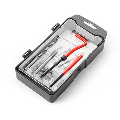 BELOMI Helicoil Thread Repair Kit, Metric and SAE Repair Tools with HSS Drill Bit and Thread Inserts, Auto Repairing Tool for Damaged Thread M6 x 1.0mm Size, Universal Car Accessories - size: M6