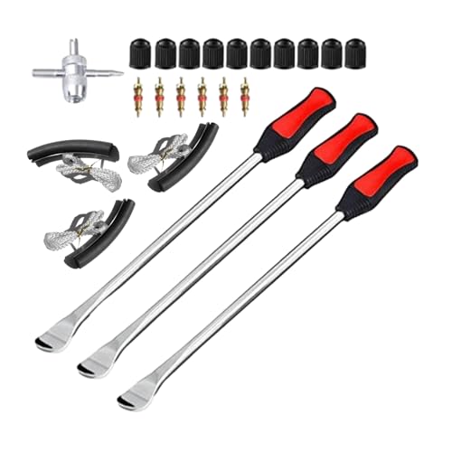 Tire Levers Spoon Set, Heavy Duty Motorcycle Bike Car Tire Irons Tool Kit, Changing Spoon Rim Protector Repair Tools Kit - color: Black, size: C