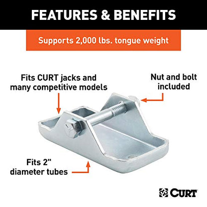 CURT 28271 Trailer Jack Foot, Fits 2-Inch Diameter Tube, Supports 2,000 lbs (Pack of 2) - size: Pack of 2