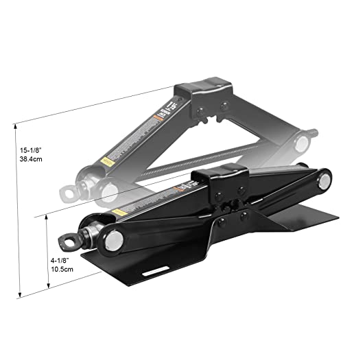 Big RED AT10152BR Torin Steel Scissor Lift Jack Car Kit, 1.5 Ton (3,000 lb) Capacity, Black