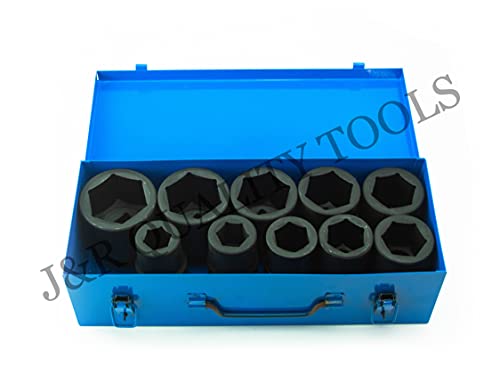 VCT 1" Drive Deep Impact Socket Set, SAE, CrV, 6-Point, 7/8" - 2", 10-Sockets