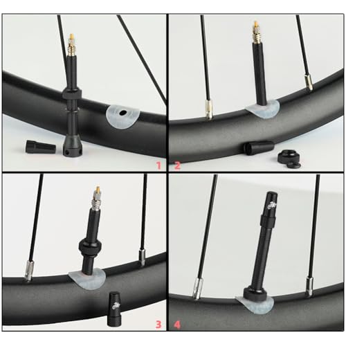 8Pcs Bicycle Presta Valve Stem 44mm / 1.74 Inch Vacuum Tire Nozzle Portable Alloy Kit for Mountain Road Bike Rim Tubeless Valve Repair Tool with Valve Core Remover Tool and Valve Stem Caps