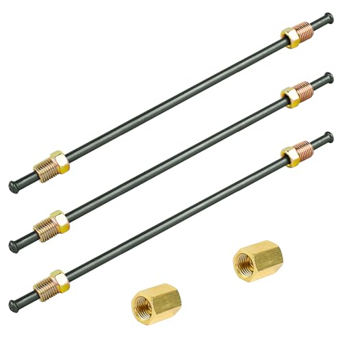MuHize 3/16 Brake Lines - PVF Coated Brake Line with fittings, Brake Line Tubings with Bubble Flared Ends and Unions,10 Inches Inverted Bubble Flared Brake Lines - color: Black, size: 10 Inch