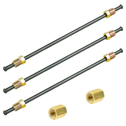MuHize 3/16 Brake Lines - PVF Coated Brake Line with fittings, Brake Line Tubings with Bubble Flared Ends and Unions,10 Inches Inverted Bubble Flared Brake Lines - color: Black, size: 10 Inch