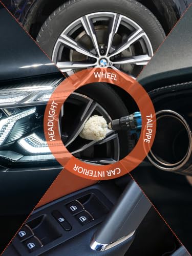 Wool Polishing Ball, 1Pc Heavy Cutting Wool Polishing Cone, SPTA Low Heat Car Wheel Hub Drill Wool Polishing Ball, Wool Polishing Cone for Car Detailing, Fast Oxidation & Scratch Removal -PT124 - color: Wool Polishing Cone