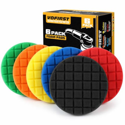 8 PCS 5.5 Inch Buffing Pads, Polishing Pad Kit with Foam Sponge Pad and Wool Buffing Pad for Car Buffer Polisher, Cutting, Compounding and Waxing - size: 5.5 - Inch