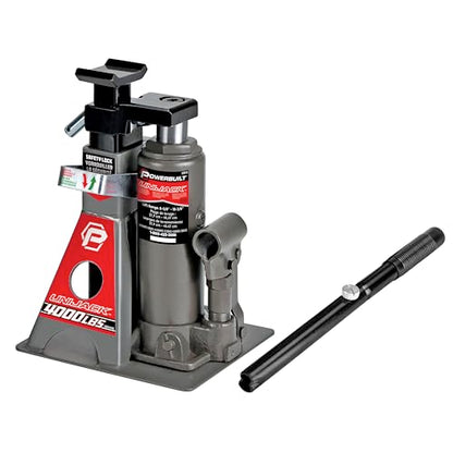 Powerbuilt 2 Ton UniJack Combination Hydraulic Bottle Jack / Jackstand in 1 Unit, Compact, Portable, Wide Base, for Unibody Sedans, CUVs, SUVs, Cars, - 620470 - size: 4000lb, Unijack