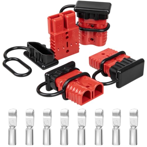 RED WOLF 175A Battery Quick Connector 1/0-4 AWG Jumper Cable Plug Flame-Retardant Anderson Type SB175 Plug Outdoor Power Quickly Connect/Disconnect Kit for Electrical System Trailer RV, 4 PCs Red - size: 175A, style: 4 PCs Red