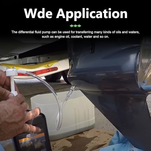 Transmission Fluid Pump Kit, Portable Durable Manual Oil Transfer Pumps with 3/8" Swivel & 8mm 10mm Adapters, 8cc Per Stroke, Universal for Cars SUVs Trucks (White)