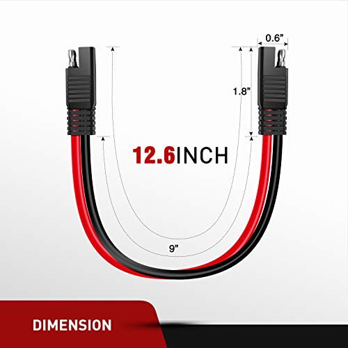 Nilight 10 Gauge 2 Pin Quick Disconnect Harness,Heavy Duty SAE Connector Bullet Lead Cable - color: 12" SAE Disconnect 10AWG