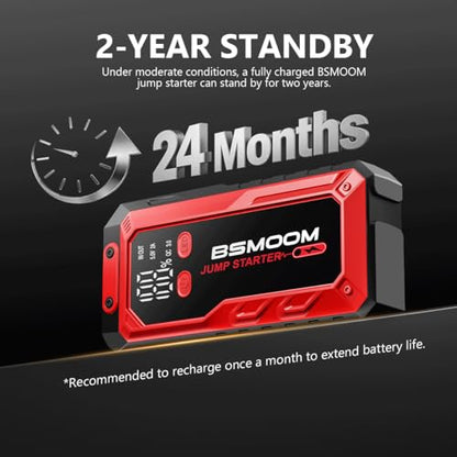 Car Battery Jump Starter Portable, 7000A Peak Battery (for 10.0L Gas or Up to 9.0L Diesel),Portable Booster Power Pack,LCD Display, USB Quick Charge & LED Light